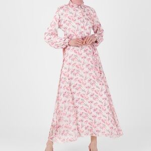 Stunning Pink Long Sleeve Maxi Dress